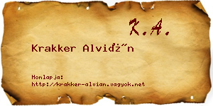 Krakker Alvián névjegykártya
